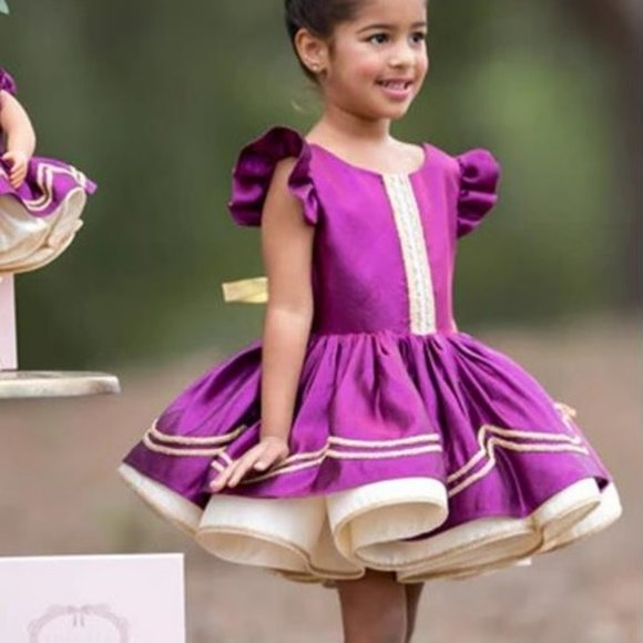 NWT Dollcake dazzle me Deep Purple gleam Holiday Party girls dress sz 10